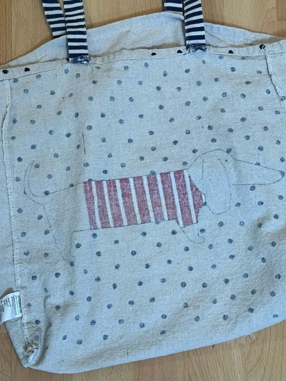 Cotton Tote Bag with Dachshund Graphic